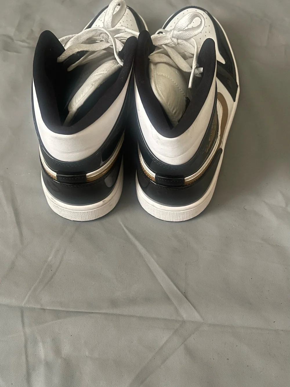 Jordan Men’s High-Top Sneakers - White, Black & Gold
